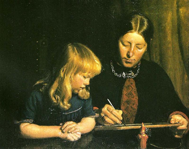 Michael Ancher anna ancher lcerer sin datter helga at tegne